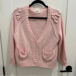 M-Ni Kawaii Japan Cute Pink Knit Cardigan Sweater